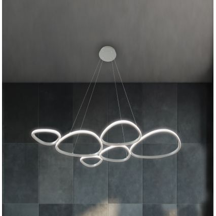Srebrni LED luster na sajli HELIX LED/61W/230V