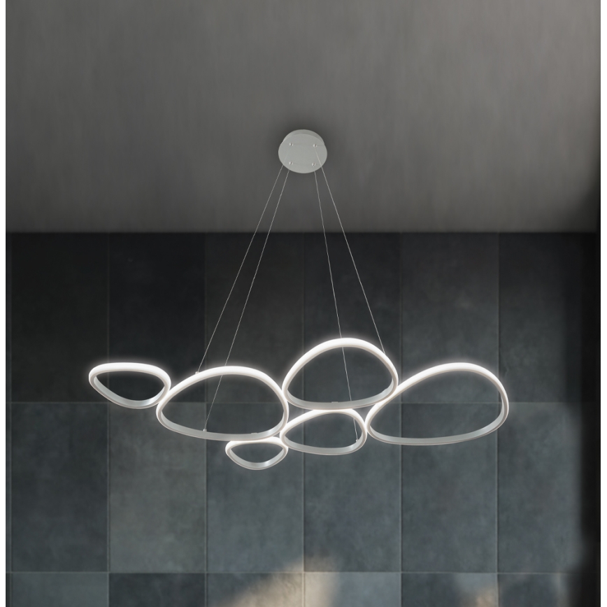 Srebrni LED luster na sajli HELIX LED/61W/230V