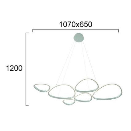 Srebrni LED luster na sajli HELIX LED/61W/230V