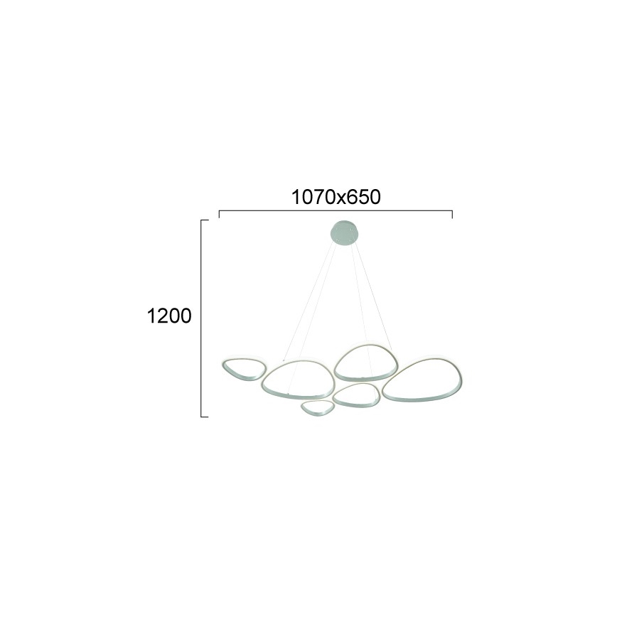 Srebrni LED luster na sajli HELIX LED/61W/230V