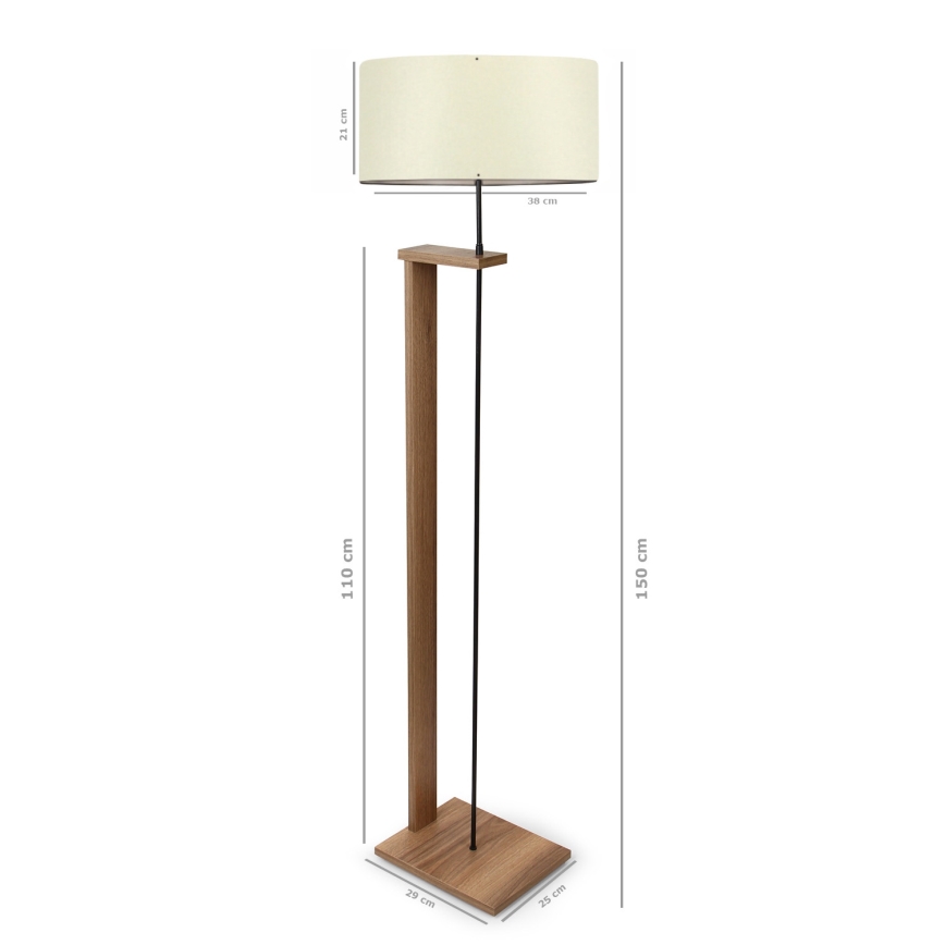 Staja lampa AYD 1xE27/40W/230V smeđa / krema