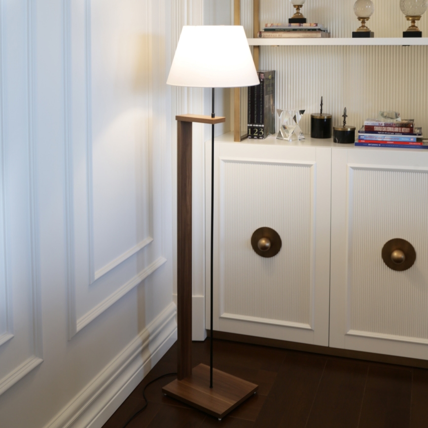 Stajaća lampa AYD 1xE27/40W/230V bijela/smeđa