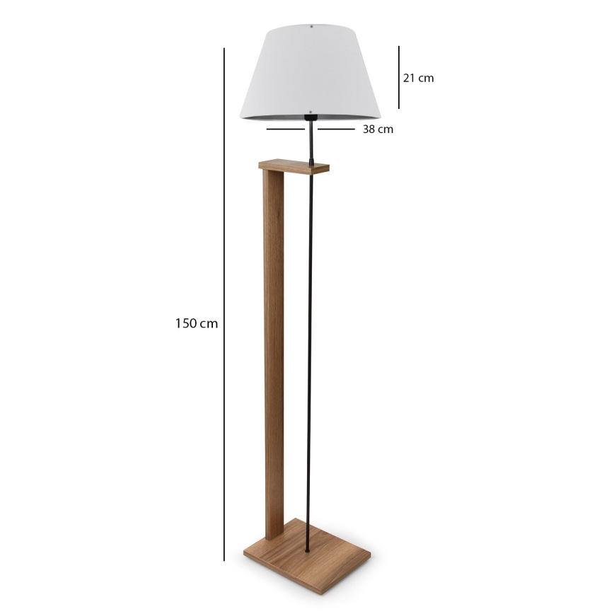 Stajaća lampa AYD 1xE27/40W/230V bijela/smeđa