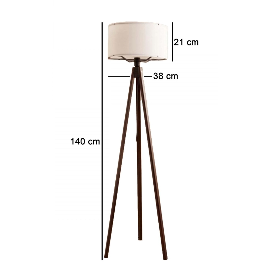 Stajaća lampa AYD 1xE27/40W/230V smeđa/bijela