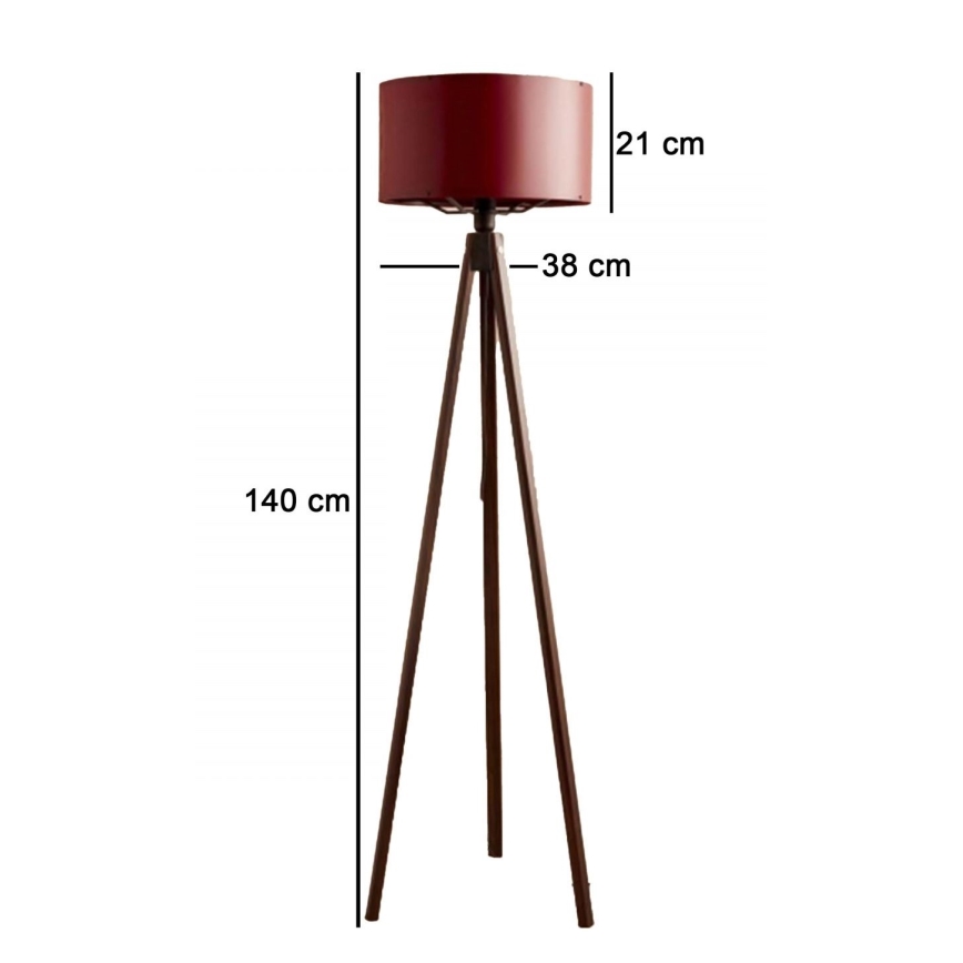 Stajaća lampa AYD 1xE27/40W/230V smeđa/crvena