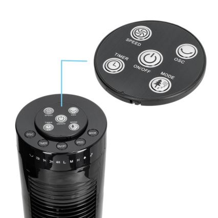 Stajaći ventilator HOORN 45W/230V 81 cm crne boje