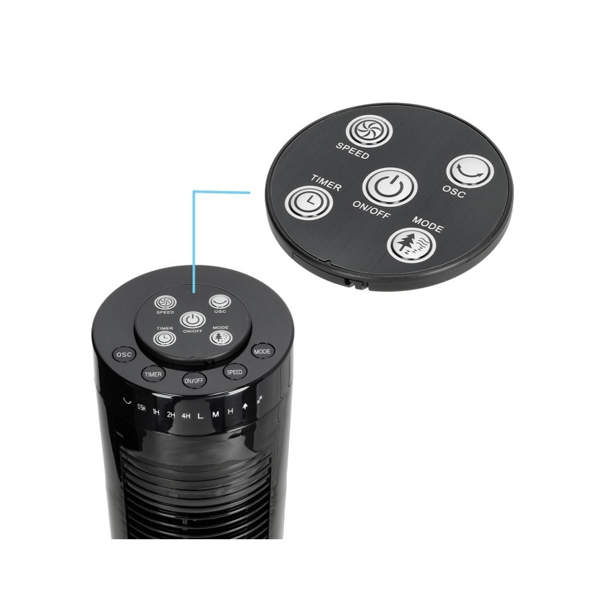 Stajaći ventilator HOORN 45W/230V 81 cm crne boje
