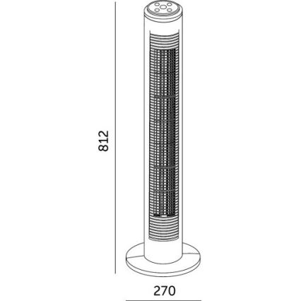 Stajaći ventilator HOORN 45W/230V 81 cm crne boje