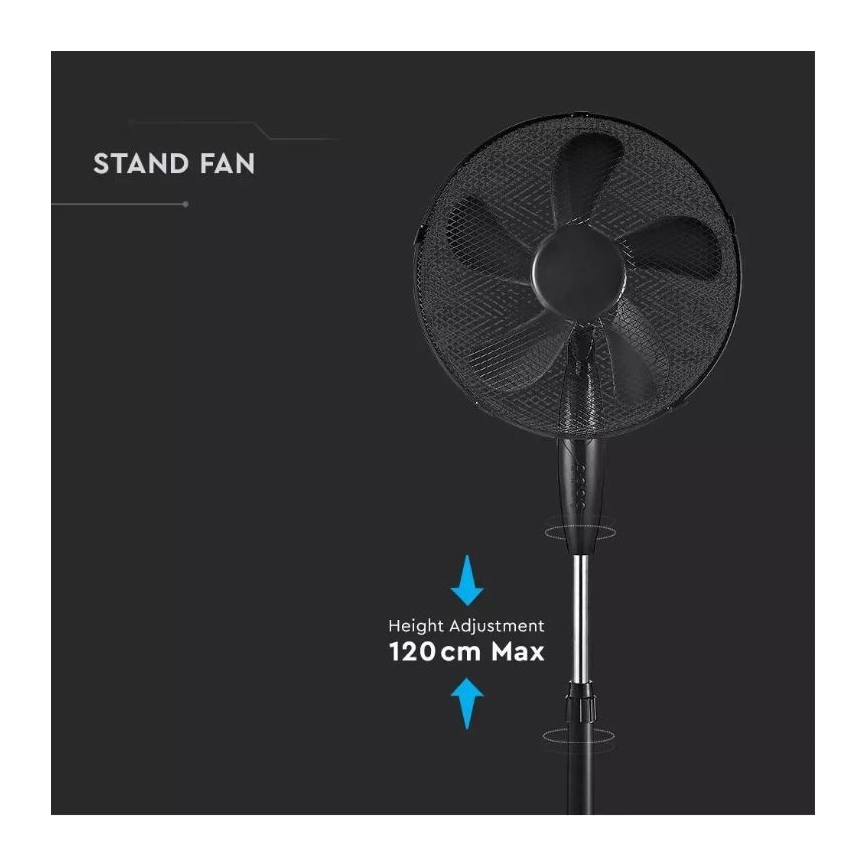 Stajaći ventilator, promjer 43 cm, 55 W / 230 V, crni