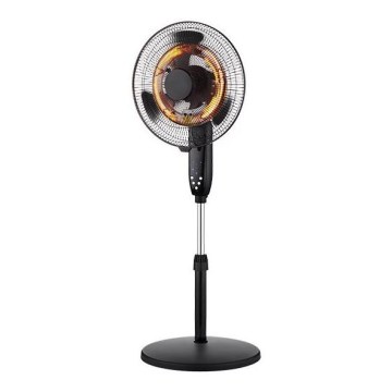 Stajaći ventilator s grijačem 35W/2000W/230V, prom. 40 cm, crne boje + daljinski upravljač