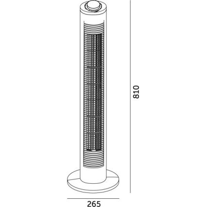 Stajaći ventilator VENLO 45W/230V 81 cm crne boje