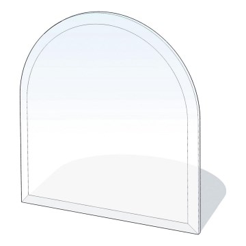 Staklena podloga za kamin 1000x1000x6 mm poluluk