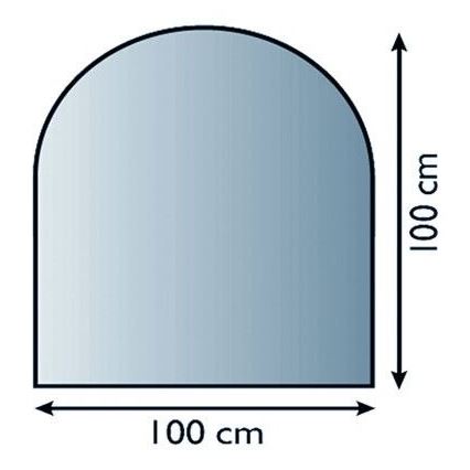 Staklena podloga za kamin 1000x1000x6 mm poluluk