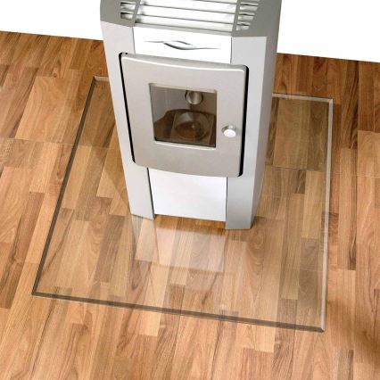 Staklena podloga za kamin 1000x1000x8 mm kvadrat