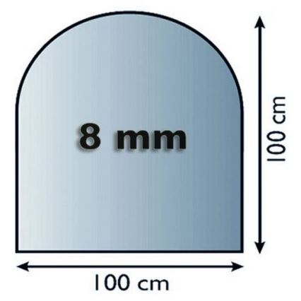 Staklena podloga za kamin 1000x1000x8 mm poluluk