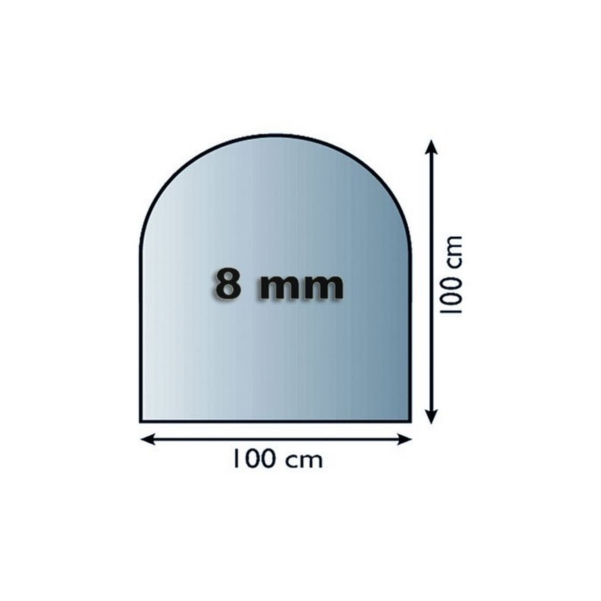 Staklena podloga za kamin 1000x1000x8 mm poluluk