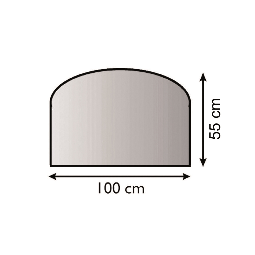 Staklena podloga za kamin 1000x550x6 mm poluluk