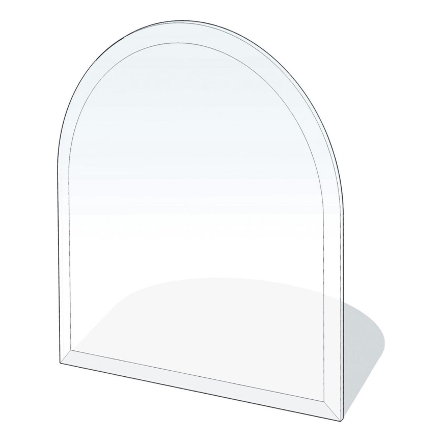 Staklena podloga za kamin 1100x1000x8 mm poluluk