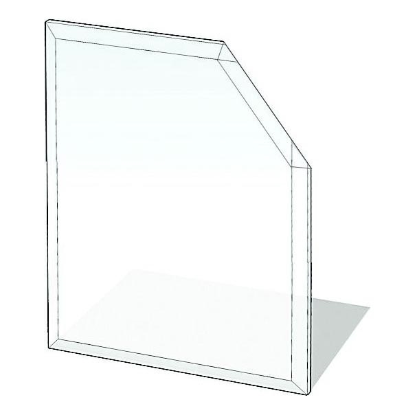 Staklena podloga za kamin 1100x1100x8 mm nakošeni četverokut