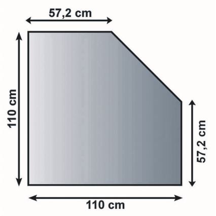 Staklena podloga za kamin 1100x1100x8 mm nakošeni četverokut