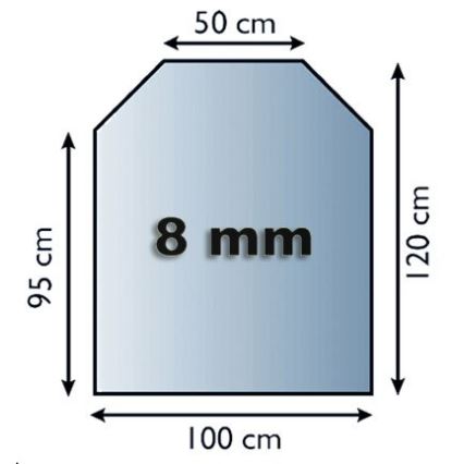Staklena podloga za kamin 1200x1000x8 mm