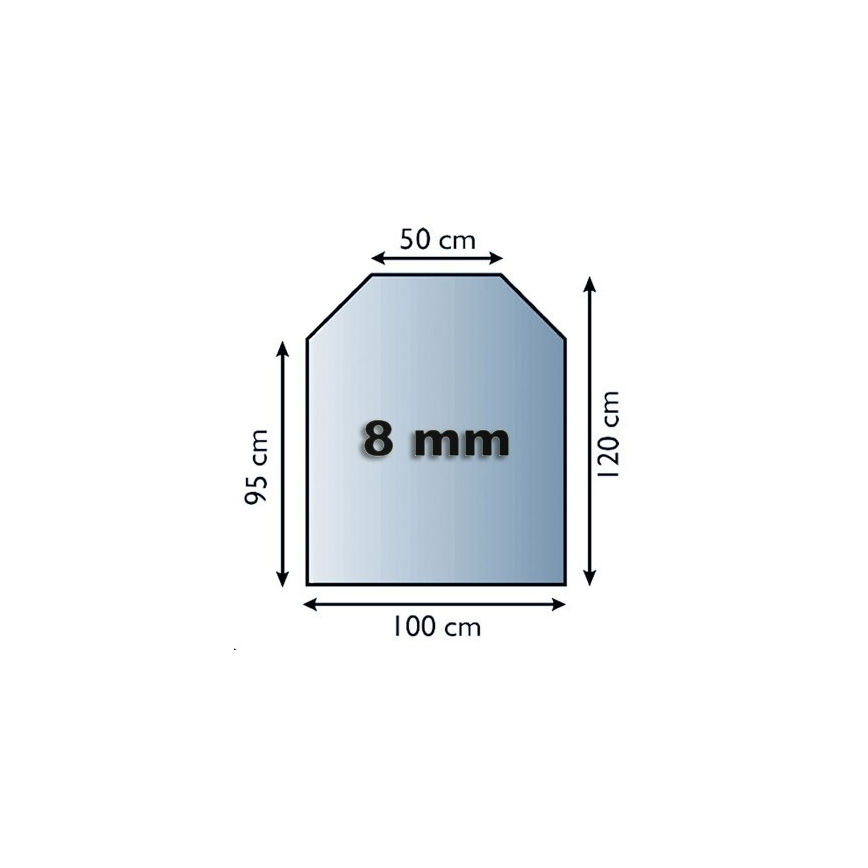 Staklena podloga za kamin 1200x1000x8 mm
