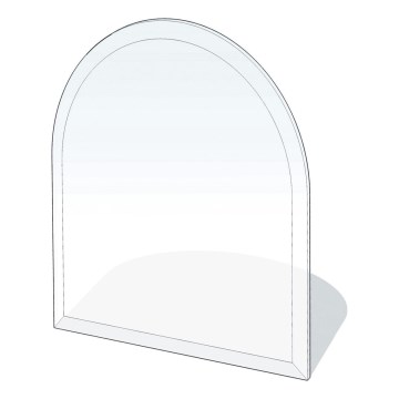 Staklena podloga za kamin 1200x1000x8 mm poluluk