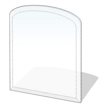 Staklena podloga za kamin 1200x1000x8 mm poluluk