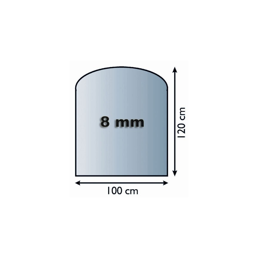 Staklena podloga za kamin 1200x1000x8 mm poluluk