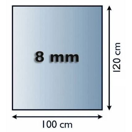 Staklena podloga za kamin 1200x1000x8 mm pravokutnik