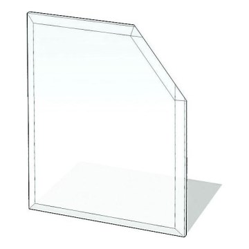 Staklena podloga za kamin 1250x1250x8 mm nakošeni četverokut