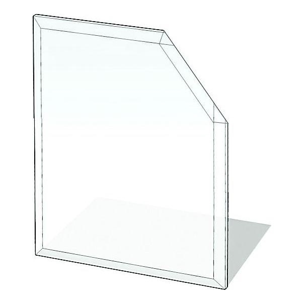 Staklena podloga za kamin 1250x1250x8 mm nakošeni četverokut