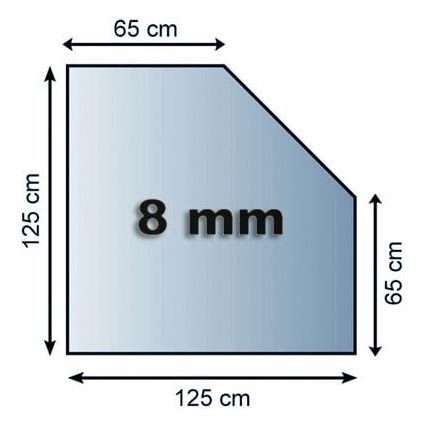 Staklena podloga za kamin 1250x1250x8 mm nakošeni četverokut