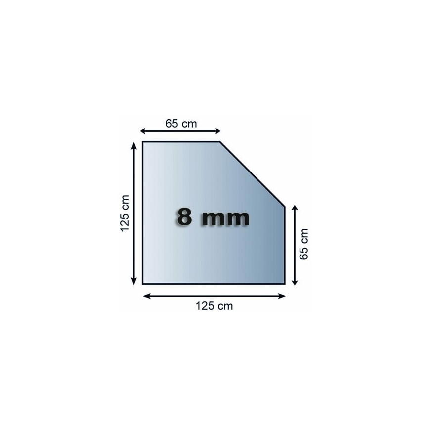 Staklena podloga za kamin 1250x1250x8 mm nakošeni četverokut