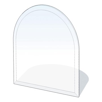 Staklena podloga za kamin 1300x1200x8 mm poluluk