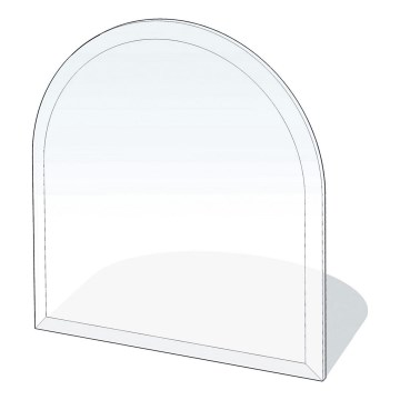 Staklena podloga za kamin 800x800x8 mm poluluk
