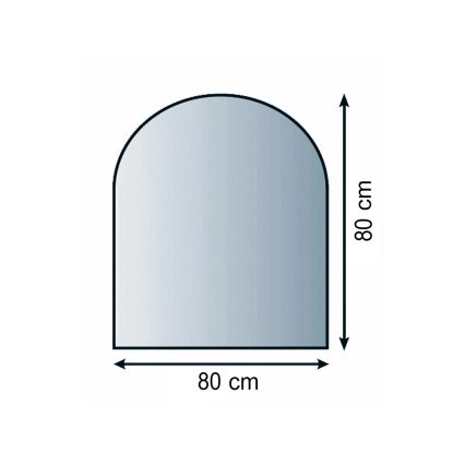 Staklena podloga za kamin 800x800x8 mm poluluk