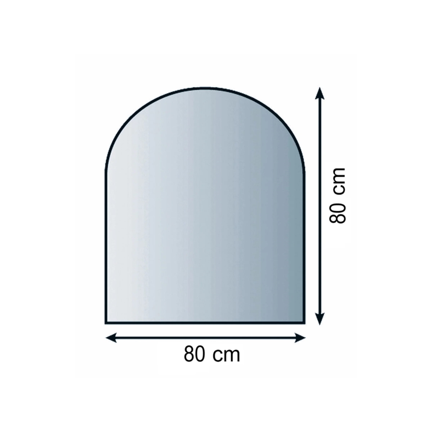 Staklena podloga za kamin 800x800x8 mm poluluk