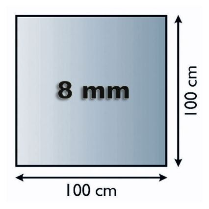Staklo za peć 1000x1000x8 mm kvadratno