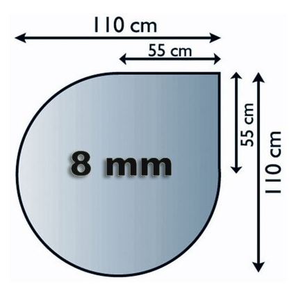 Staklo za peć 1100x1100x8 mm suza