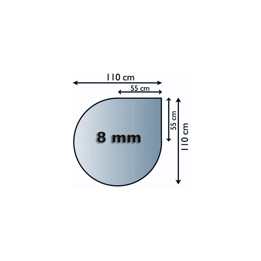 Staklo za peć 1100x1100x8 mm suza
