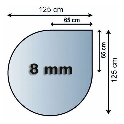 Staklo za peć 1250x1250x8 mm suza
