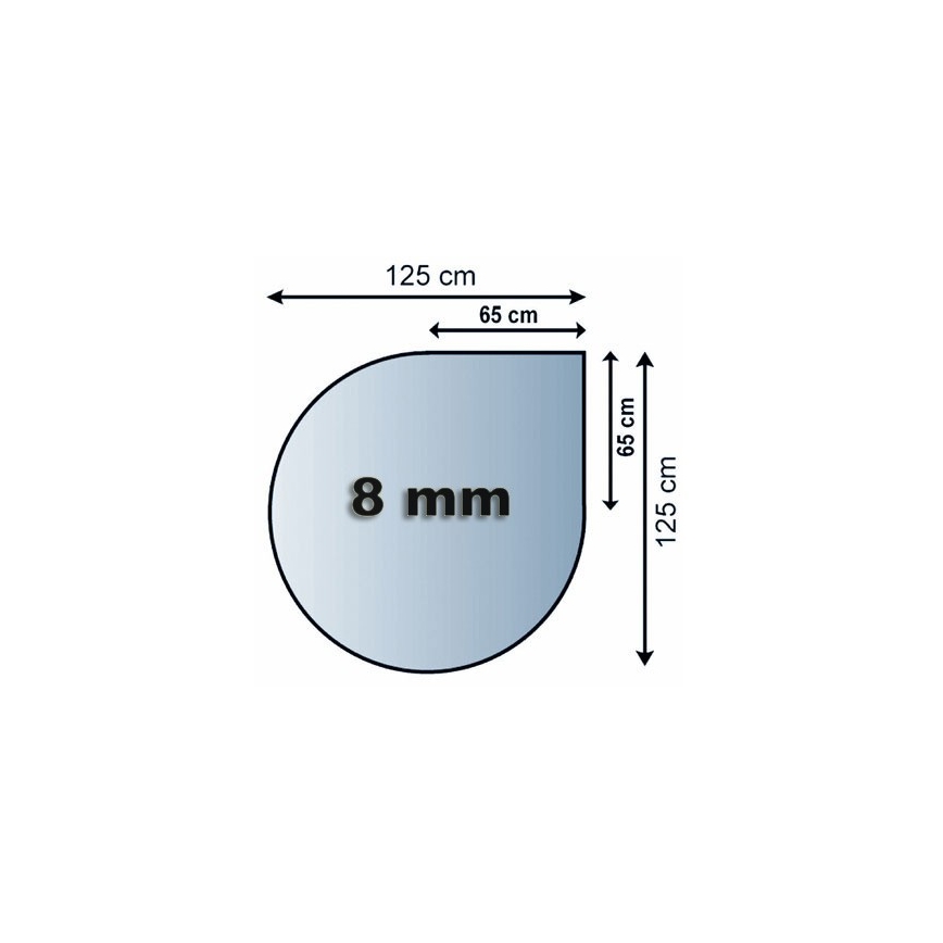 Staklo za peć 1250x1250x8 mm suza