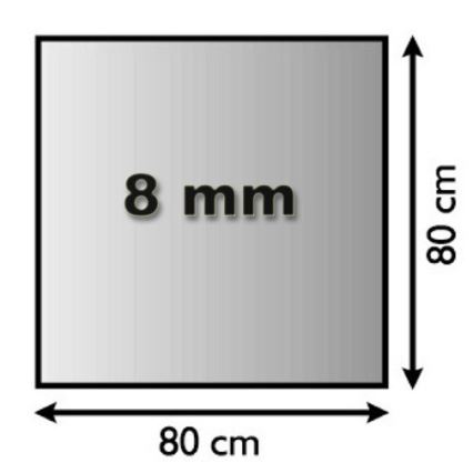 Staklo za peć 800x800x8 mm kvadratno