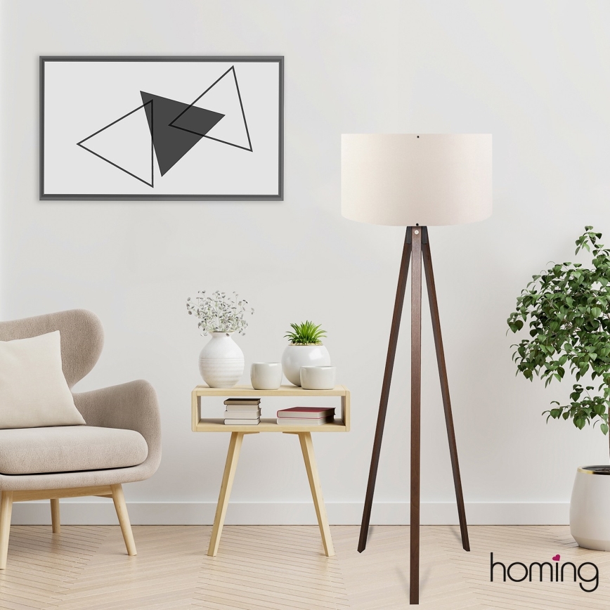 Stalak lampa AYD 1xE27/40W/230V smeđa/krema