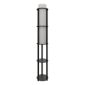 Stalak s lampom s policama NOTO 1xE27/40W/230V crna