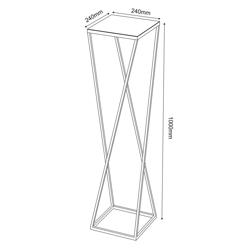 Stalak za cvijeće 100x24 cm crna