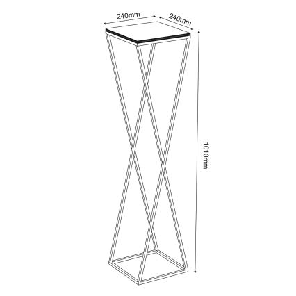 Stalak za cvijeće 100x24 cm crne boje