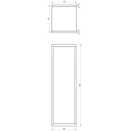 Stalak za cvijeće 100x30x34 cm crna