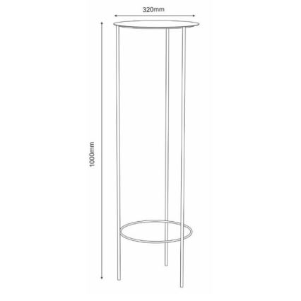 Stalak za cvijeće 100x32 cm crna